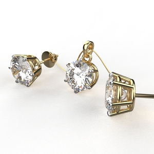 Avarta Jewelry Juego de colgantes de solitario de plata esterlina de 3,80 quilates cada uno - Product Image 1