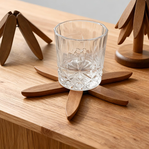 Ensemble de dessous-de-plat et de supports en bois naturel en forme d'arbre |   Support de plaque chauffante résistant à la chaleur pour la cuisine, la maison et les restaurants - Product Image 4