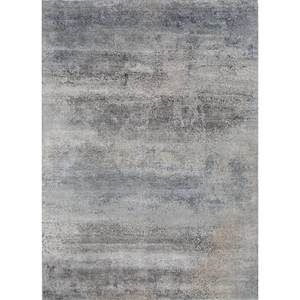 Alfombra Kavi Gris y Negra Anudada a Mano de Lana y Seda de Bambú con Patrón Abstracto Afterglow para Uso Doméstico-Eskm-04 - Product Image 1