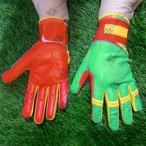 Los mejores guantes de bateo de béisbol de cuero de vaca originales 0,7-0,8mm de espesor Último diseño de fábrica Colores personalizados - Product Image 4