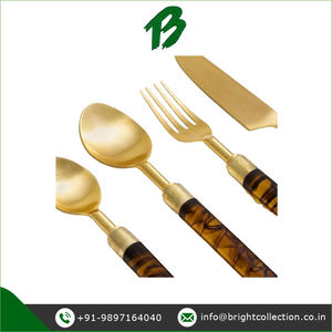 ชุดมีดด้ามจับทำจากเรซินเต่าสแตนเลสดีไซน์ราชวงศ์สำหรับงานแต่งงานโรงแรมและร้านอาหาร - Product Image 2