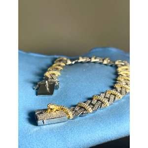 Bracelet à maillons cubains glacés 14MM VVS Moissanite Diamant Bracelet à maillons cubains Hip Hop Miami Bracelet cubain - Product Image 5