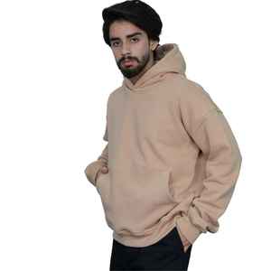 Sweat-shirt beige pour homme en coton molletonné, coupe décontractée, streetwear, prêt à être expédié, sans tarif, livraison rapide, stock local aux États-Unis - Product Image 2