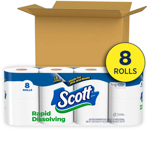 Papel Higiénico de Disolución Rápida Scott para Autocaravanas y Embarcaciones, 8 Rollos Dobles - Product Image 4