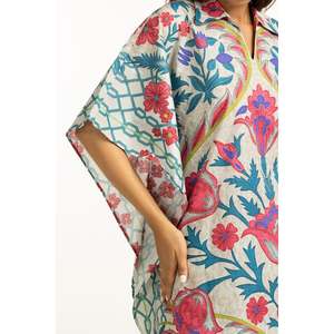 ชุดเซ็ตผ้าชีฟองหรูหราสไตล์โบฮีเมียนสำหรับผู้หญิง รุ่น IPST-55003 ลายดอกไม้ ชุด 2 ชิ้น คอเหลี่ยม ไซส์ XS สำหรับฤดูใบไม้ผลิ/ฤดูร้อน - Product Image 3
