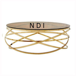 Venta caliente Hotel Restaurante Muebles Decoración Lujosa Mesa de centro Acabado chapado en oro Mesa de centro - Product Image 1