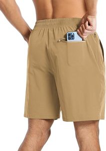 Short d'entraînement en polyester et spandex de haute qualité pour hommes, logo personnalisé, vêtements de sport d'été, couleur unie, respirant, décontracté et brodé - Product Image 6