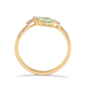 Bague en tourmaline Paraiba taille émeraude 0,48 ct avec zircon blanc en or 9 carats - Product Image 3