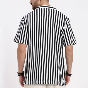 Camisas de cuello cubano de algodón de moda para hombres Ropa de verano B2B Listo Fabricante de camisas cubanas de algodón a rayas con estilo de moda - Product Image 2