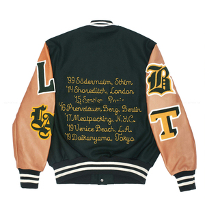 Chaqueta Bomber Clásica de Invierno para Hombre, Estilo Urbano, con Parches Vintage Personalizados, Cuello en V y Cuello Alto - Product Image 4