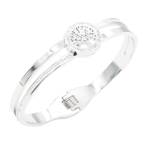 Braccialetto di moda albero della vita in acciaio inossidabile placcato oro - Product Image 1