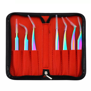 Pince à épiler pour placer l'extension de faux cils Pince à cils en acier inoxydable Volume Pince à épiler à sourcils - Product Image 2