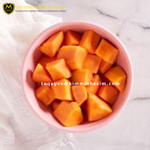 Papaye surgelée en vrac IQF de qualité supérieure en provenance du Vietnam, naturellement sucrée, marque KMI - Stockage à -18°C, emballage sous vide de 10 kg, prête à l'exportation - Product Image 3