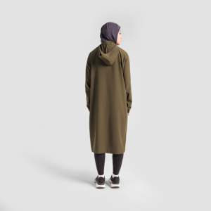 Olive Oversized Protective Cover Top Casual Vintage Western Style Loose XL Fit Polyester Button for Spring Summer Autumn Outings - Product Image 3