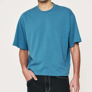 Venta caliente 100% Camiseta de algodón para hombres ropa de calle transpirable con ajuste cómodo Casual diseño de patrón sólido comprimido - Product Image 5