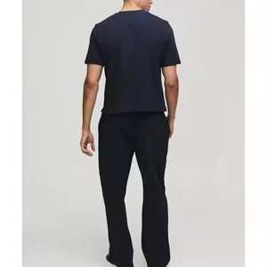 Camiseta de hombre de cuello redondo de alta calidad 100% algodón ligero transpirable logotipo personalizado impreso sólido en blanco camisetas para hombres - Product Image 5