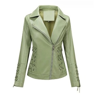 เสื้อผ้าแฟชั่นหนังผู้หญิงเสื้อโค้ทหนัง PU แบบพรีเมียมเสื้อแจ็คเก็ตปกคอปกเสื้อโค้ทเทรนด์หรูหราฤดูใบไม้ผลิฤดูใบไม้ร่วง - Product Image 3