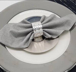 Anneaux de serviette en argent pour toutes les occasions Lot de 6 ronds de serviette - Product Image 2