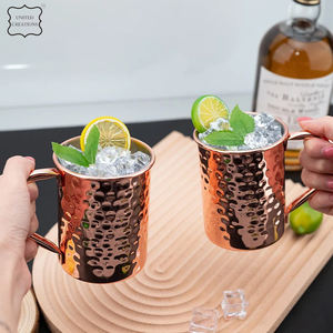 Vente chaude Classique Cuivre Moscou Mule Tasse Avec Poignée Martelé Tasses En Céramique pour La Maison Cuisine Eau Potable Tasse Avec Paille - Product Image 5