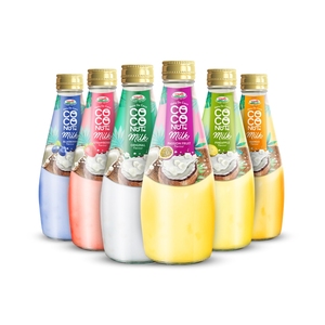 Leche de Coco con Nata de Coco Sabor Arándano 290 ml Botella de Vidrio Bebidas Saludables Bebida de Leche Vegana NAWON Proveedor Mayorista - Product Image 2