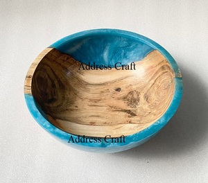 Cuencos para servir ensaladas hechos a mano, cuenco de madera decorativo de resina epoxi para servir aperitivos de frutas, decoración de Mesa para el hogar del Hotel - Product Image 2