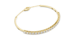 กำไลข้อมือเพชรทรงกลม 14K โรสโกลด์ ผลิตในห้องปฏิบัติการ สำหรับผู้หญิง สไตล์มินิมอล หรูหรา ได้รับการรับรอง สง่างาม ของขวัญเครื่องประดับชั้นดี - Product Image 2