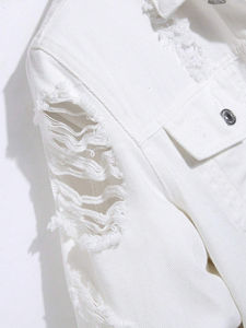 Denim Diateressed Jeans <b>Jacket</b> <b>for</b> <b>Men</b> Winter Eco-Friendly Windproof High Quality in Wholesale Price Pakistani Made - Product Image 6