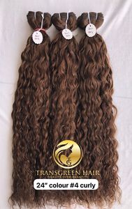 Venta al por mayor 100% Exportación de alta calidad 24 \ "indio 1B Color #4 Remy Extensiones Natural rizado superior cutícula alineada solo donante humano - Product Image 4