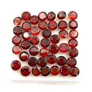 Pierre précieuse de grenat rouge naturel, taille ronde facettée, pierre en vrac pour la fabrication de bijoux, certifiée IGI, grenat rond de 7 mm à prix de gros - Product Image 4