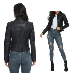 Vestes en cuir pour femmes moto respirant Biker Outwear manteau en cuir Racer veste Streetwear femme Varsity veste - Product Image 5