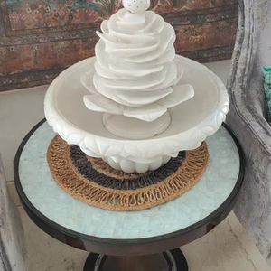 Fontaine d'eau moderne à 3 niveaux en marbre, design traditionnel, sculptée à la main, portable, pour usage domestique et religieux - Product Image 2