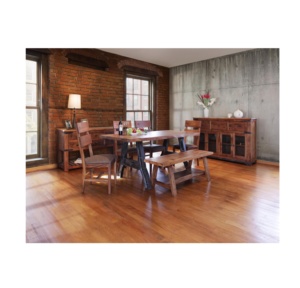 La más nueva mesa de caballete de madera ACACIA con pata de hierro de estilo industrial diseño moderno extensible para Comedor Cocina uso muebles para el hogar - Product Image 3