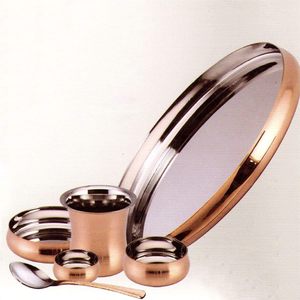 Ensemble de vaisselle traditionnel indien de luxe du fabricant, ensemble de vaisselle en acier martelé en cuivre, ensemble de vaisselle pour servir les repas - Product Image 5