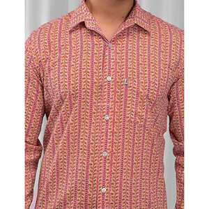 Chemise décontractée pour homme en coton imprimé à manches longues, respirante, en popeline ou tissu Oxford, motif floral ou à pois, offre ODM - Product Image 2