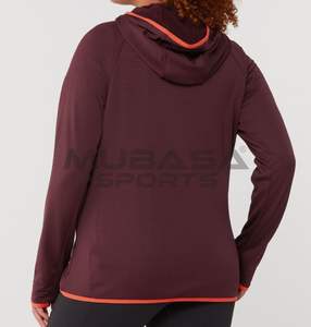 Sudaderas con capucha de lana de algodón pesado con estampado personalizado para mujer, sudaderas con capucha de lana con cremallera completa de talla grande Otero para mujer con MOQ bajo - Product Image 2