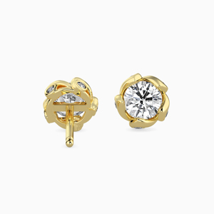 Encantadores pendientes de tuerca finos de oro de 10 quilates para mujer con diamante de moissanita para regalo de fiesta de compromiso - Product Image 5