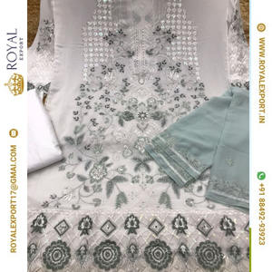 Nouveau Designer Heavy Georgette Avec Broderie Travail Costume Pakistanais Avec Dupatta Collection - Product Image 5