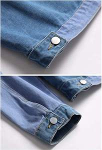 Chaqueta vaquera azul vintage de gran tamaño con cremallera al por mayor de alta calidad para hombre, abotonado estilo informal, de punto lavado para otoño - Product Image 5