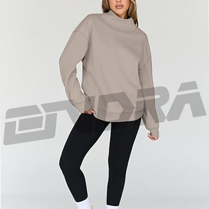 Femmes à la mode surdimensionné sweat col roulé pull à manches longues doux polaire streetwear coupe ample mode automne hiver porter - Product Image 1