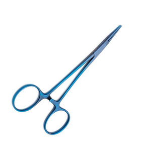 Fórceps hemostáticos rectos para mosquitos de 9,5 cm con revestimiento de titanio azul, acero de Metal Dental quirúrgico de grado Industrial, OEM personalizable - Product Image 2