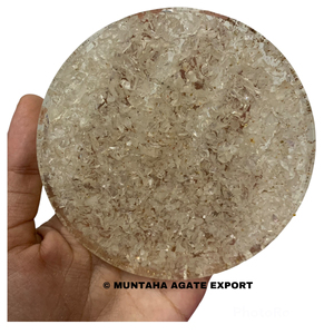 Vente chaude À La Main Clair Quartz Orgonite Dessous De Verre Puce Naturelle Pierre De Cristal Énergie Positive Sculpté Orgone Puce Mascotte AGATE - Product Image 1