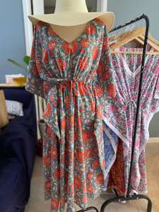 Kaftan moderne et confortable pour femme, doux, naturel, estival, décontracté, imprimé floral, élégant, indien, longueur genou, lavable - Product Image 2