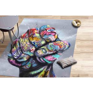 Alfombras con Diseño de Grafiti, Alfombras con Diseño de Puño, Alfombra Colorida con Diseño de Puño, Alfombra Impresa, Alfombra Suave No Tejida - Product Image 1