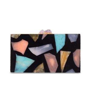 Pochette en résine de qualité standard Designer unique Luxe Haute qualité Broderie écologique Strass Conception d'été personnalisable - Product Image 3