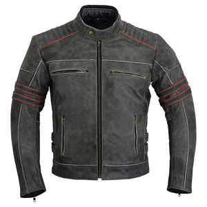 2025 nuevas chaquetas de carreras de motos para hombre, equipo de motocicleta de cuero de vaca genuino con protección para hombro, codo y espalda - Product Image 2