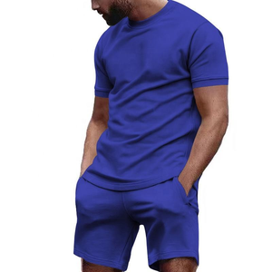 Ensemble t-shirt et short en tissu éponge pour homme, respirant, décontracté, vente chaude avec logo personnalisé pour l'été - Product Image 3
