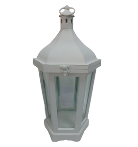 Linterna de hierro de Metal decorativa para sala de estar, soporte de vela con acabado de lavado blanco para boda y decoración del hogar hecho a mano - Product Image 4