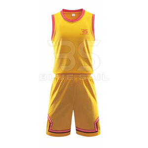 Conjunto de uniforme de baloncesto al por mayor, Impresión de nombre y número de equipo personalizado para deportes escolares, uniforme de baloncesto profesional - Product Image 1
