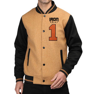Vestes universitaires pour hommes tendance, broderie personnalisée et design imprimé, style streetwear, toile pour l'hiver, couleur unie - Product Image 1