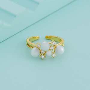 Anillo de Moda Chapado en Oro Rosa para Mujer, Ajustable, Diseño para Amantes de la Moissanita, Certificado GRS, para Fiestas y Eventos - Product Image 1